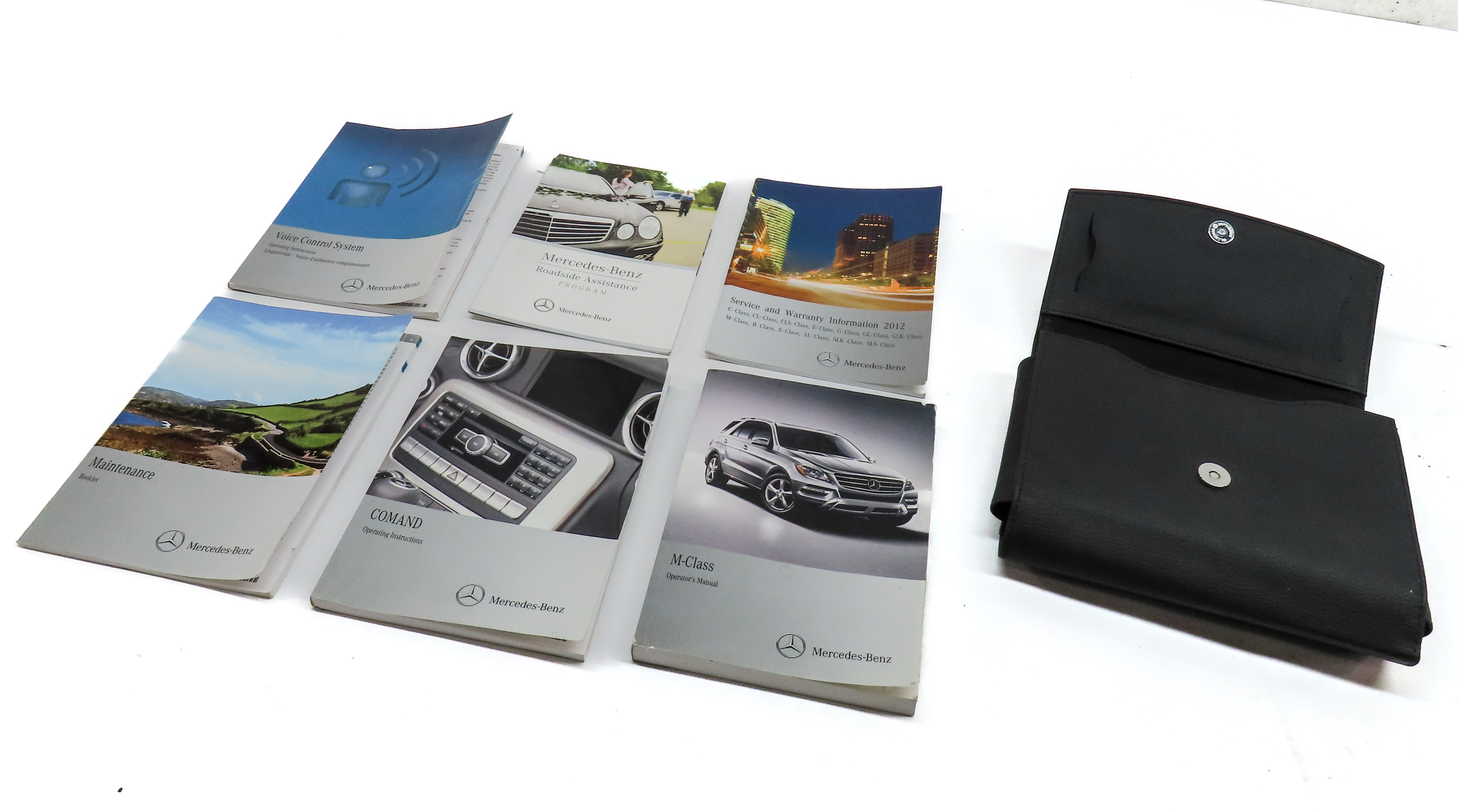 2012 MERCEDES ML350 (W166) 3.0L DIESEL OWNERS MANUAL BOOKLET SET 6 w/ CARRY CASE — exact item pictured
